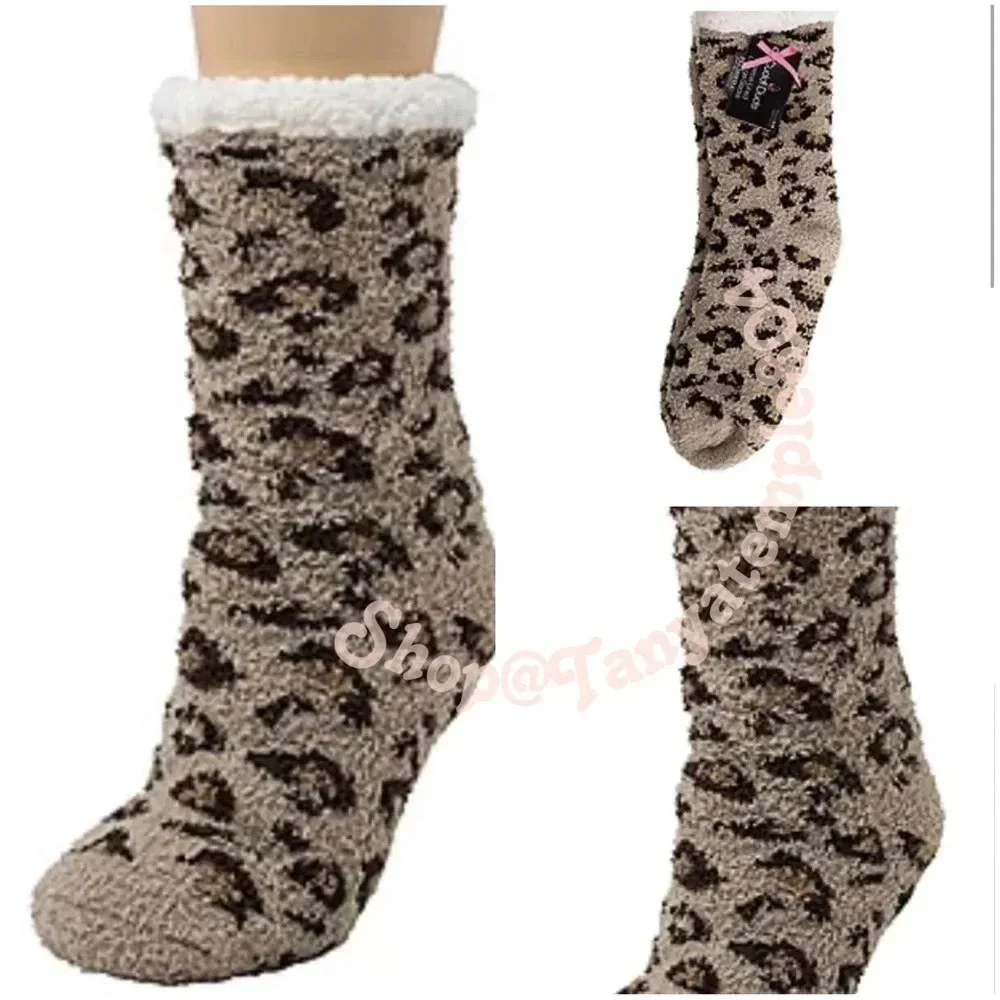 Cuddl Duds Women's Cozy Lined Socks animal print